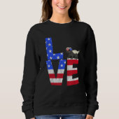Honey Badger American Flag Sunglasses 4th of July Sweatshirt (Vorderseite)