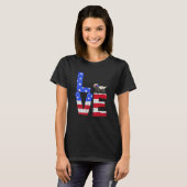 Honey Badger American Flag Sunglasses 4th of July T-Shirt (Vorne ganz)