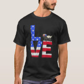 Honey Badger American Flag Sunglasses 4th of July  T-Shirt (Vorderseite)