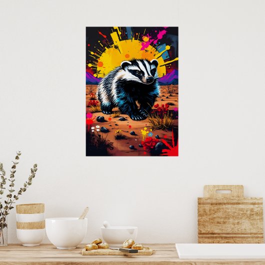 Honey Badger Artwork Poster (Küche)