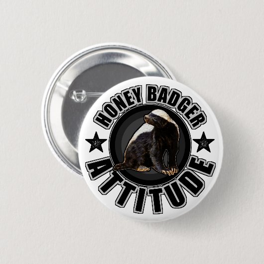 Honey Badger ATTITUDE - Round Design Button (Vorne & Hinten)
