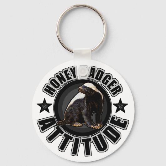 Honey Badger ATTITUDE - Round Design Schlüsselanhänger (Vorderseite)