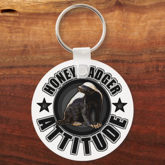 Honey Badger ATTITUDE - Round Design Schlüsselanhänger (Vorderseite)