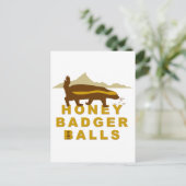 Honey Badger Balls Postkarte (Stehend Vorderseite)