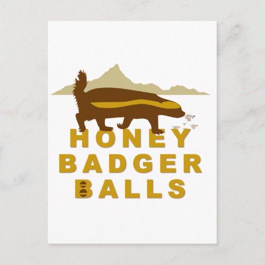 Honey Badger Balls Postkarte (Vorderseite)