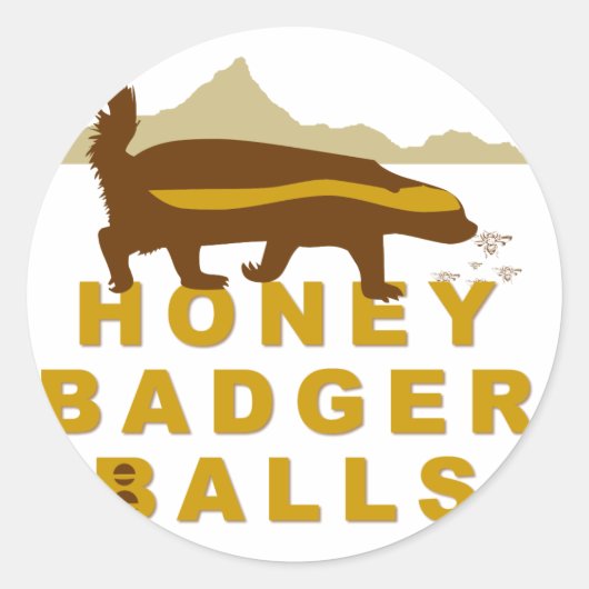 Honey Badger Balls Runder Aufkleber (Vorderseite)