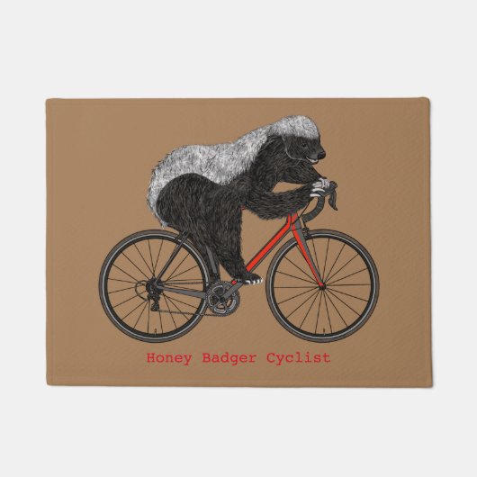 Honey Badger Cycling Funny Animal Cyclist Spaß Fußmatte (Vorderseite)