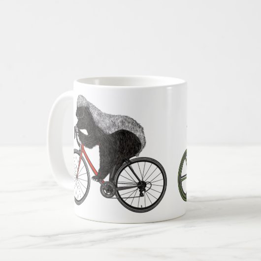 Honey Badger Cycling Funny Badass Animal Cyclist Kaffeetasse (Vorderseite Links)
