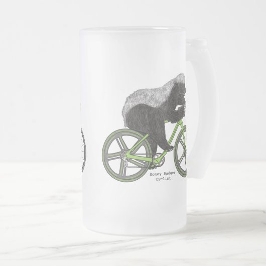 Honey Badger Cycling Funny Badass Bicycle Slogan Mattglas Bierglas (VorderseiteRechts)