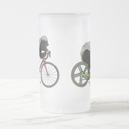 Honey Badger Cycling Funny Badass Bicycle Slogan Mattglas Bierglas (Mittel)