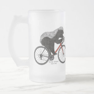 Honey Badger Cycling Funny Badass Bicycle Slogan Mattglas Bierglas