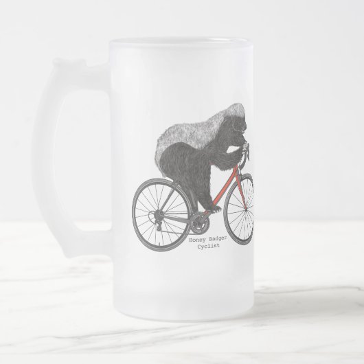 Honey Badger Cycling Funny Badass Bicycle Slogan Mattglas Bierglas (Links)