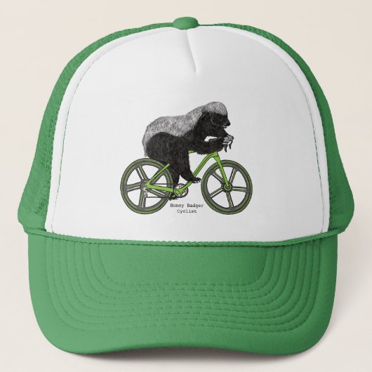 Honey Badger Cycling Funny Badass Bicycle Slogan Truckerkappe (Vorderseite)