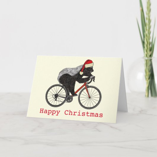 Honey Badger Cycling Funny Badass Festive Cyclist Karte (Vorderseite)