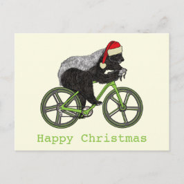Honey Badger Cycling Funny Badass Festive Cyclist Postkarte