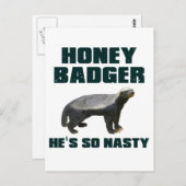 Honey Badger, er ist so Eklig Postkarte (Vorne/Hinten)