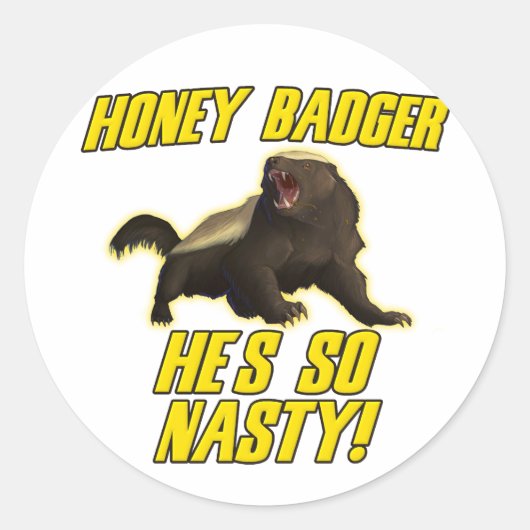 Honey Badger, er ist so Eklig Runder Aufkleber (Vorderseite)