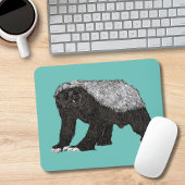 Honey Badger Fearless Eklig Wild Animal Art Mousepad