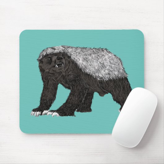 Honey Badger Fearless Eklig Wild Animal Art Mousepad (Mit Mouse)
