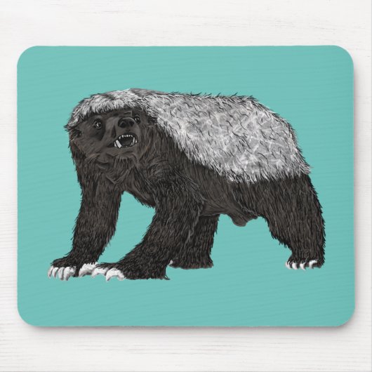 Honey Badger Fearless Eklig Wild Animal Art Mousepad (Vorne)
