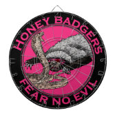 Honey Badger Fee no Evil Funny Badass Slogan Pink Dartscheibe (vorne)