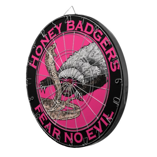 Honey Badger Fee no Evil Funny Badass Slogan Pink Dartscheibe (Vorderseite rechts)