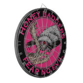 Honey Badger Fee no Evil Funny Badass Slogan Pink Dartscheibe (Vorderseite Links)