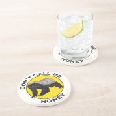 Honey Badger Funny Badass darunter Call Me Slogan  Sandstein Untersetzer (Seite)