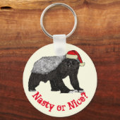 Honey Badger Funny Badass Festival Schlüsselanhänger (Vorderseite)