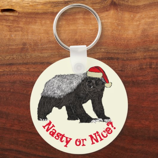 Honey Badger Funny Badass Festival Schlüsselanhänger (Vorderseite)