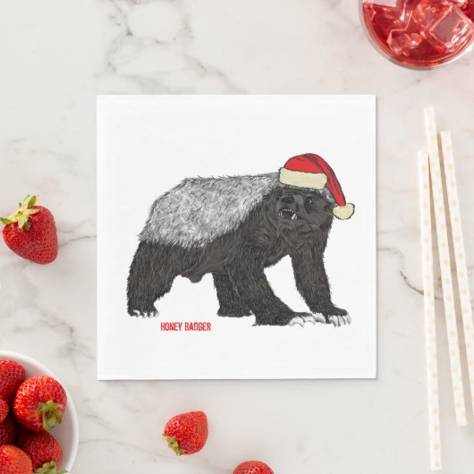 Honey Badger Funny Badass Festive Santa Spaß Serviette (Beispiel)