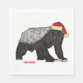 Honey Badger Funny Badass Festive Santa Spaß Serviette (Vorderseite)