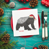 Honey Badger Funny Badass Festive Santa Spaß Serviette