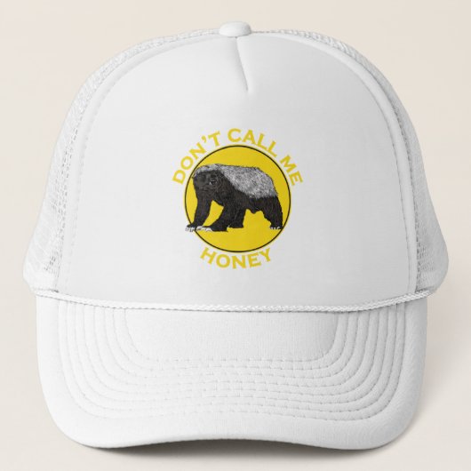 Honey Badger Funny Slogan Nenn mich nicht Yellow P Truckerkappe (Vorderseite)