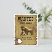 Honey Badger Gewollt Poster Postkarte (Stehend Vorderseite)