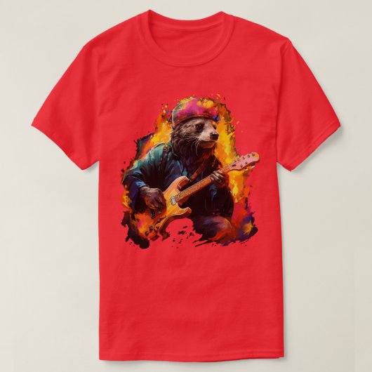 Honey Badger Gitarre spielen T-Shirt (Design vorne)