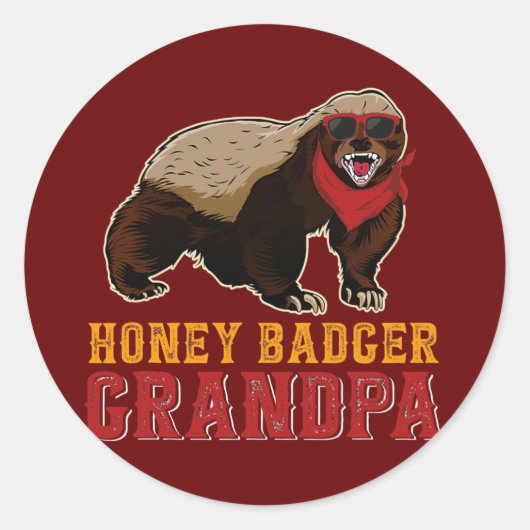 Honey Badger Grandpa Honey Badger Wearing Runder Aufkleber (Vorderseite)