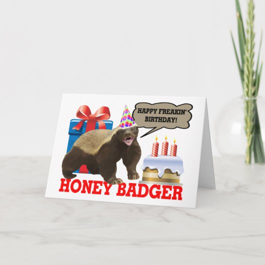 Honey Badger Happy Freakin' Geburtstag Karte (Vorderseite)
