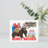 Honey Badger Happy Freakin' Geburtstag Postkarte (Stehend Vorderseite)