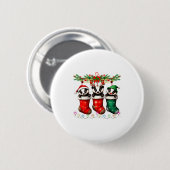Honey Badger In Christmas Socks Lights Honey Badge Button (Vorne & Hinten)