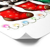 Honey Badger In Christmas Socks Lights Honey Badge Poster (Ecke)