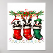 Honey Badger In Christmas Socks Lights Honey Badge Poster (Vorne)