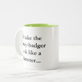 Honey Badger ist ein Hamster | Sassy Fun Gamer Spa Zweifarbige Tasse (Vorderseite Links)