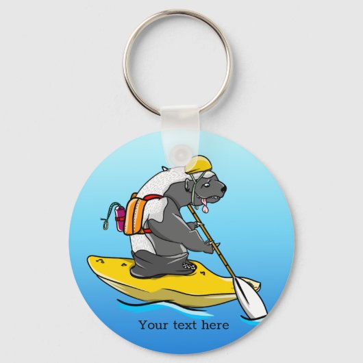 Honey Badger kayaking in a River Schlüsselanhänger (Vorderseite)