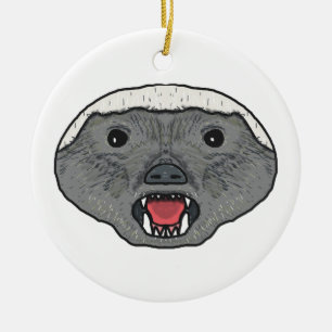 Honey Badger Keramik Ornament
