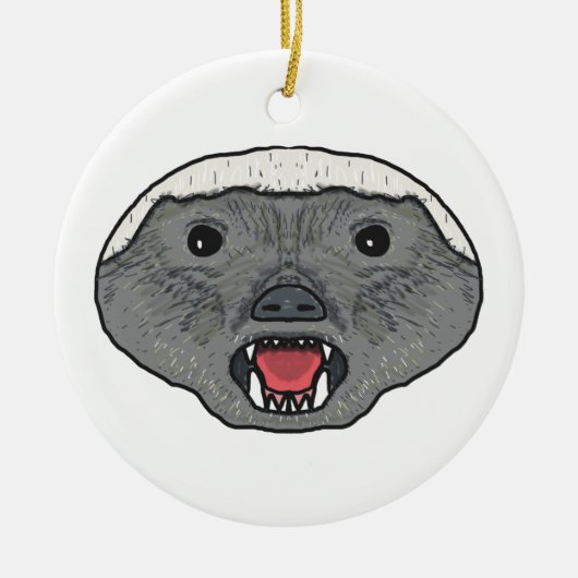 Honey Badger Keramik Ornament (Vorne)