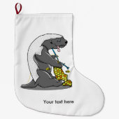 Honey Badger Knittern Großer Weihnachtsstrumpf (Vorderseite)