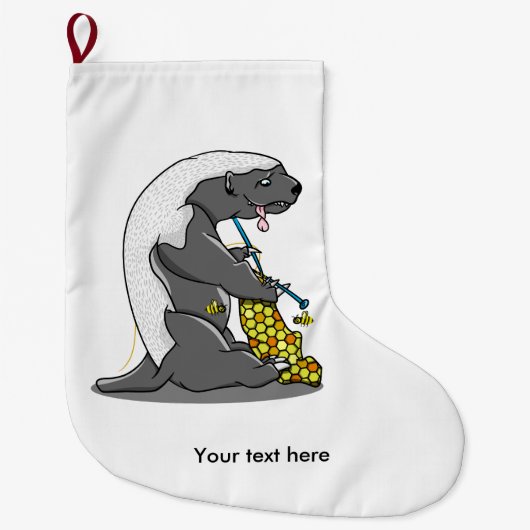 Honey Badger Knittern Großer Weihnachtsstrumpf (Vorderseite)