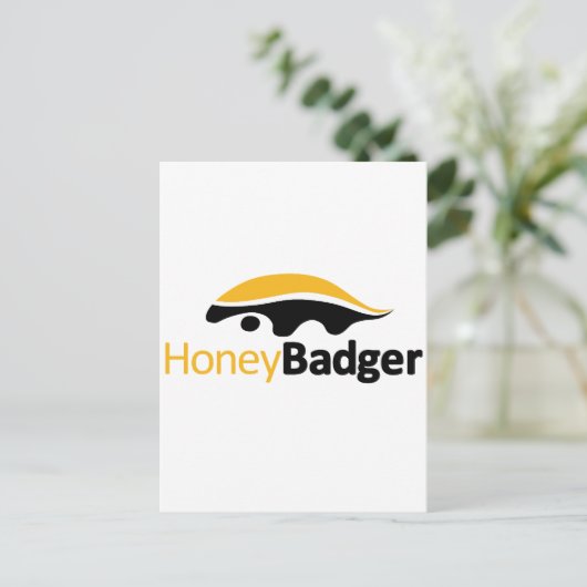 Honey-Badger-Logo Postkarte (Stehend Vorderseite)
