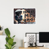 Honey Badger mit Maschinengewehr Poster (Heimbüro)